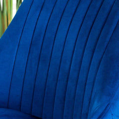 Aiden Blue Velvet Swivel Dining Chair Set Of 2 with Chrome Legs Dining Chair Aiden 