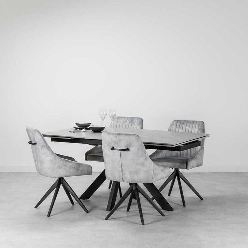 Aiden Grey Velvet Swivel Dining Chair Set Of 2 Dining Chair Aiden 