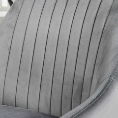 Aiden Grey Velvet Swivel Dining Chair Set Of 2 with Chrome Legs Dining Chair Aiden 