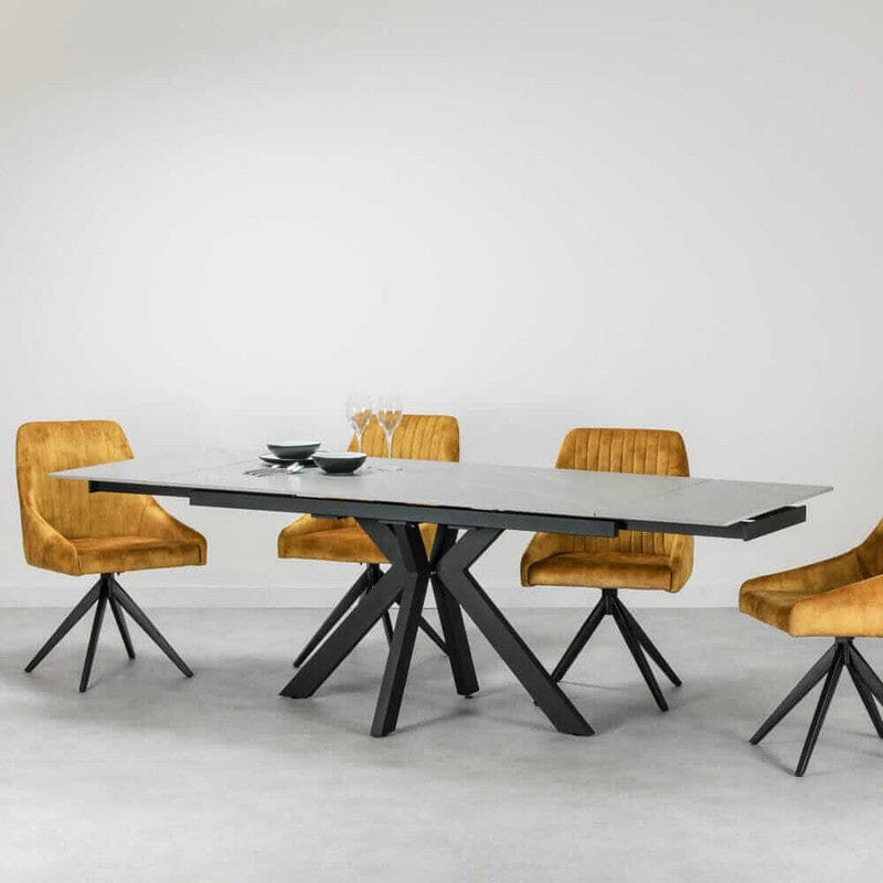 Aiden Mustard Velvet Swivel Dining Chair Set Of 2 Dining Chair Aiden 