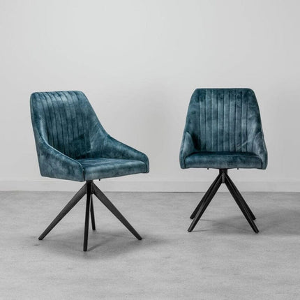 Aiden Teal Velvet Swivel Dining Chair Set Of 2