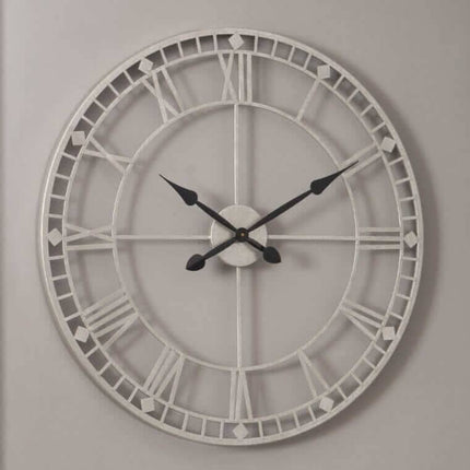 Antique Silver Metal Round Wall Clock Wall Clock Antique 