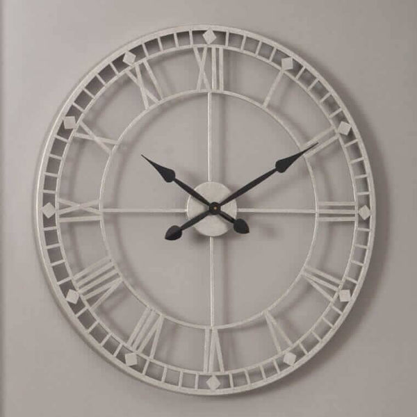 Antique Silver Metal Round Wall Clock Wall Clock Antique 