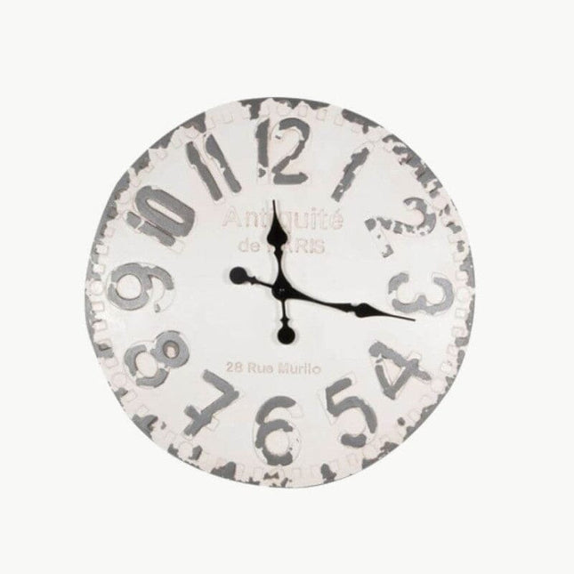 Antique White & Grey Round Wall Clock Wall Clock Antique 