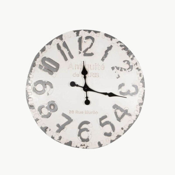 Antique White & Grey Round Wall Clock Wall Clock Antique 
