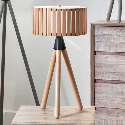 Antique Wood Slat Table Lamp