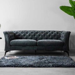 Baxter Grey Charcoal 2 Seater Chesterfield Sofa Sofa Baxter 