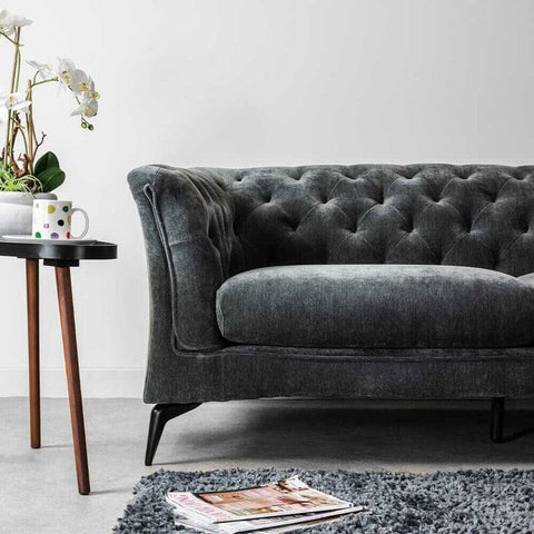 Baxter Grey Charcoal 2 Seater Chesterfield Sofa Sofa Baxter 