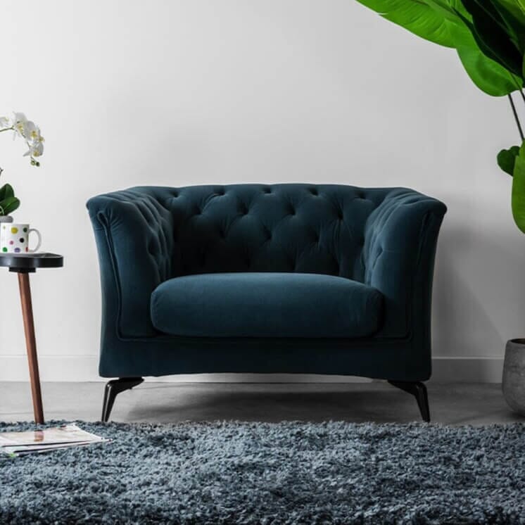 Teal discount chesterfield chair