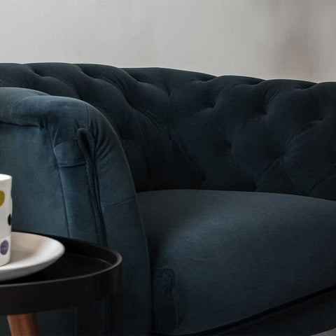Baxter Navy Velvet Chesterfield Armchair Sofa Baxter 