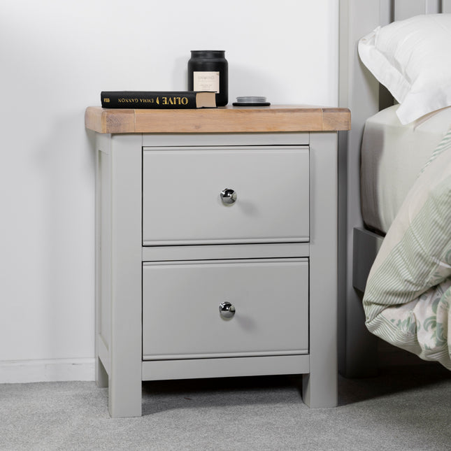 Lympsham 2 Drawer Bedside Table