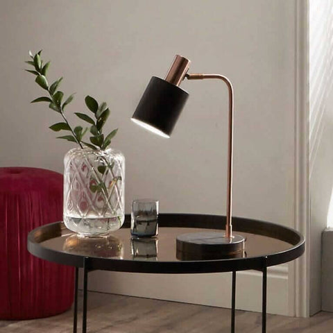 Black & Copper Task Table Lamp