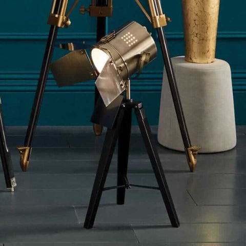 Black Wood Film Light Table Lamp