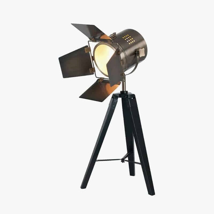 Black Wood Film Light Table Lamp Table Lamp Black & Copper 
