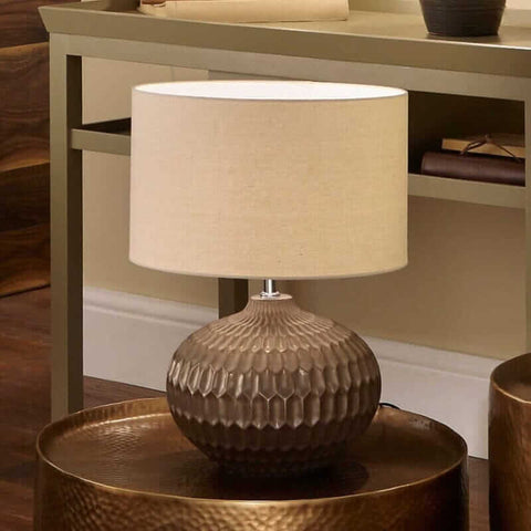 Bronze Textured Glazed Ceramic Table Lamp