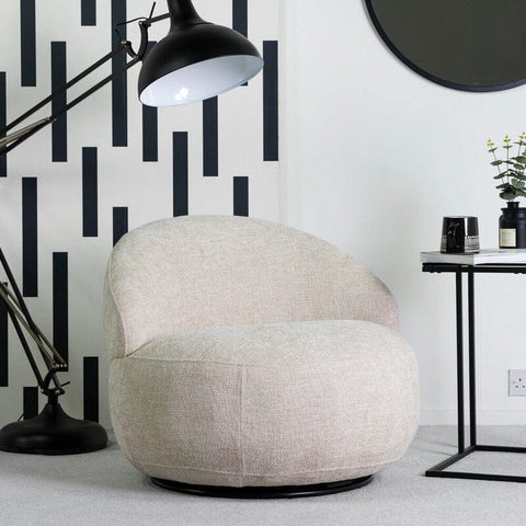 Bubble Ivory Curved Swivel Chair