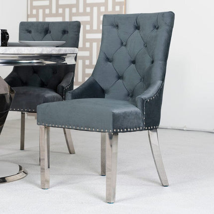 Buckingham Velvet Dining Chairs Set Of 2 Dining Chair Buckingham Dark Grey 