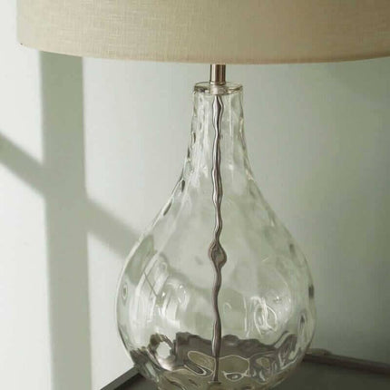 Clear Glass Table Lamp Table Lamp Black & Copper 