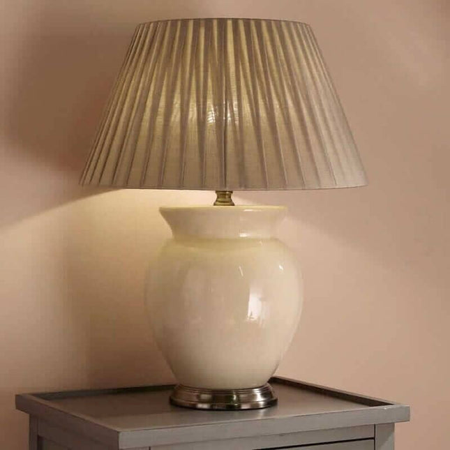 Cream Ceramic Table Lamp Table Lamp Black & Copper 