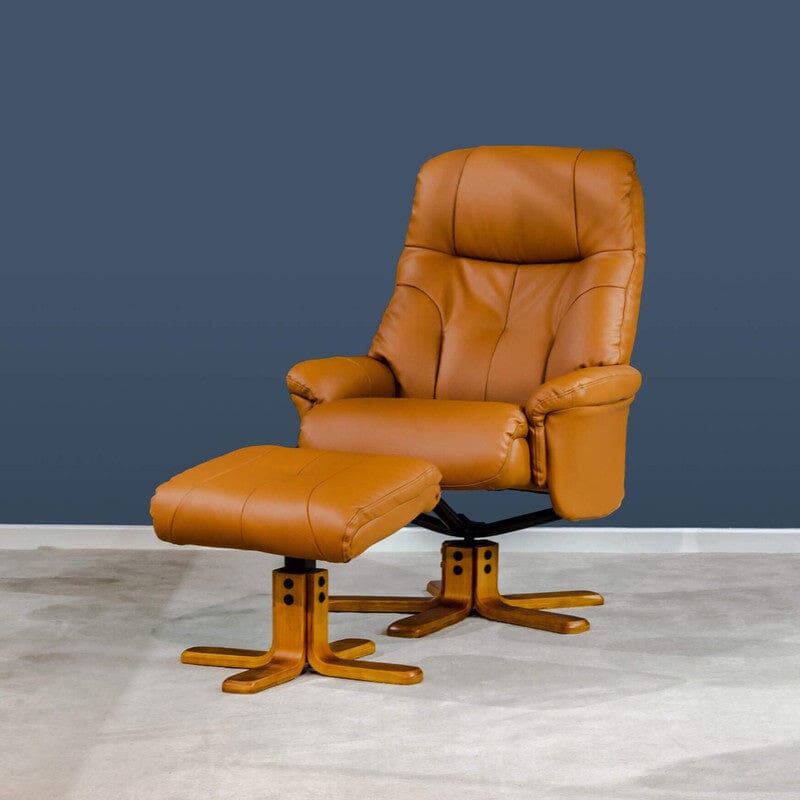 Leather swivel deals chair and stool