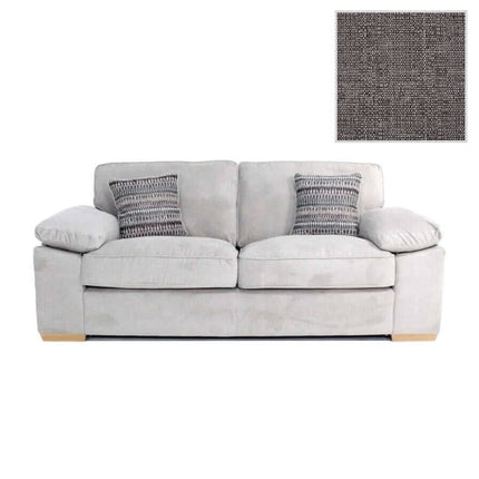 Dynasty 3 Seater Sofa Sofa Dynasty Barley Grey Dark Wood 