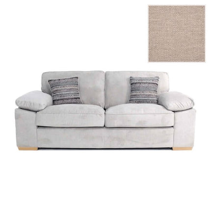 Dynasty 3 Seater Sofa Sofa Dynasty Barley Pebble Dark Wood 