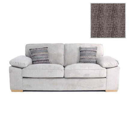 Dynasty 3 Seater Sofa Sofa Dynasty Kurt Plantinum Dark Wood 