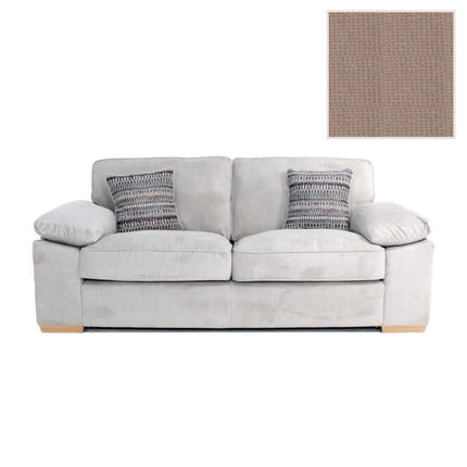 Dynasty 3 Seater Sofa Sofa Dynasty Rich Beige Dark Wood 