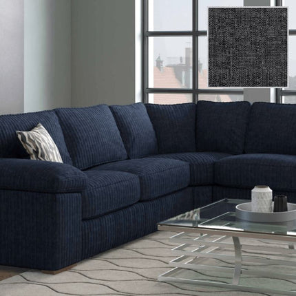 Dynasty Corner Sofa Sofa Dynasty Barley Graphite Dark Wood 