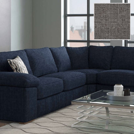 Dynasty Corner Sofa Sofa Dynasty Barley Grey Dark Wood 