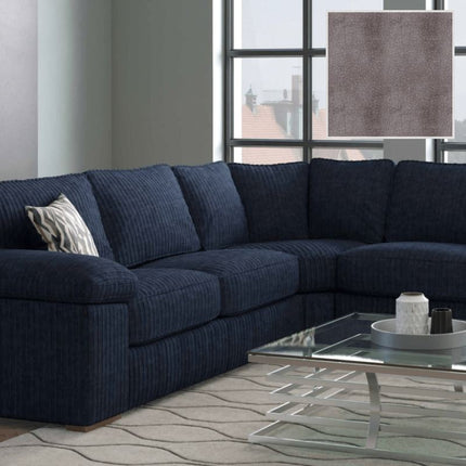 Dynasty Corner Sofa Sofa Dynasty Jive Silver Dark Wood 