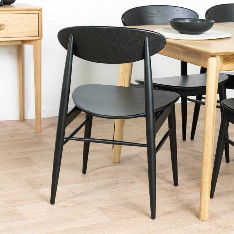 Black modern deals dining chairs