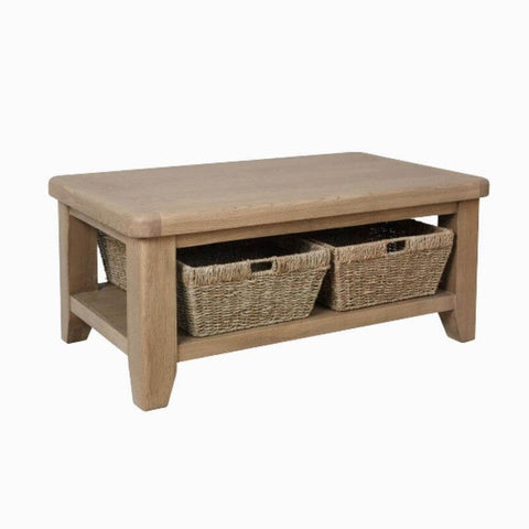 Gloucester Coffee Table with Wicker Baskets