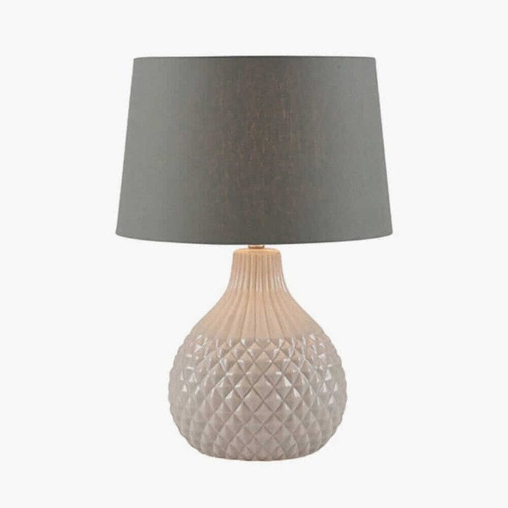 Grey Geo Ceramic Table Lamp Table Lamp Black & Copper 