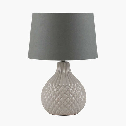 Grey Geo Ceramic Table Lamp Table Lamp Black & Copper 