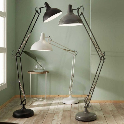 Grey Painted Oversize Task Floor Lamp