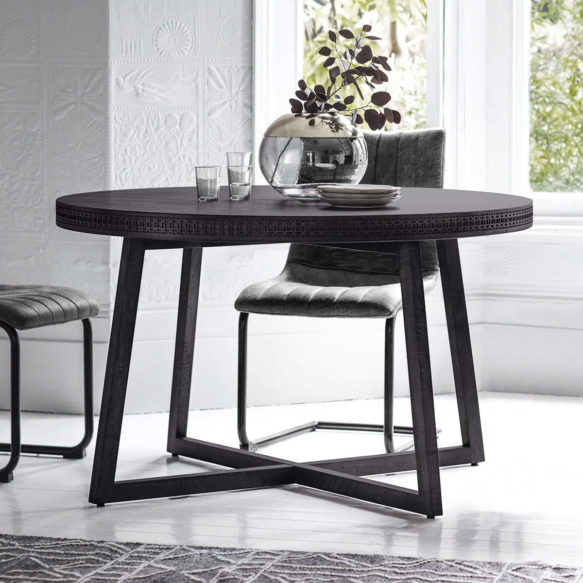 Serenity Black Round Dining Table