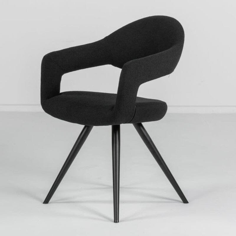 Marvel Ceramic Fixed Top Dining Table & Black Emma Bouclé Dining Chair Set Package Deal Package Deal Marvel 