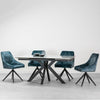 Olympia Light Grey Gloss Extendable Dining Table & Blue Aiden Chairs Package Deal Package Deal Olympia 