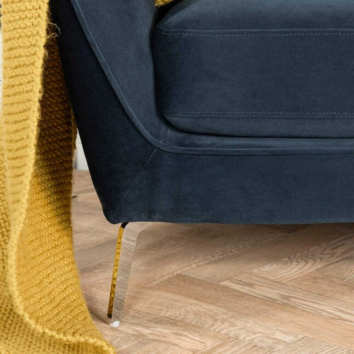 Orson Velvet Blue 2 Seater Sofa FW Homestores