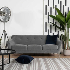 Orson Velvet Grey 3 Seater Sofa Sofa Orson 