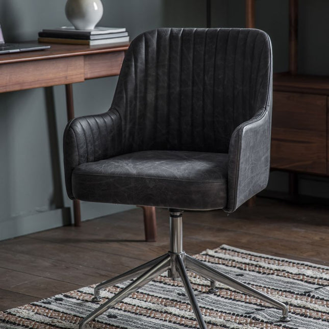 Atria Antique Ebony Swivel Chair