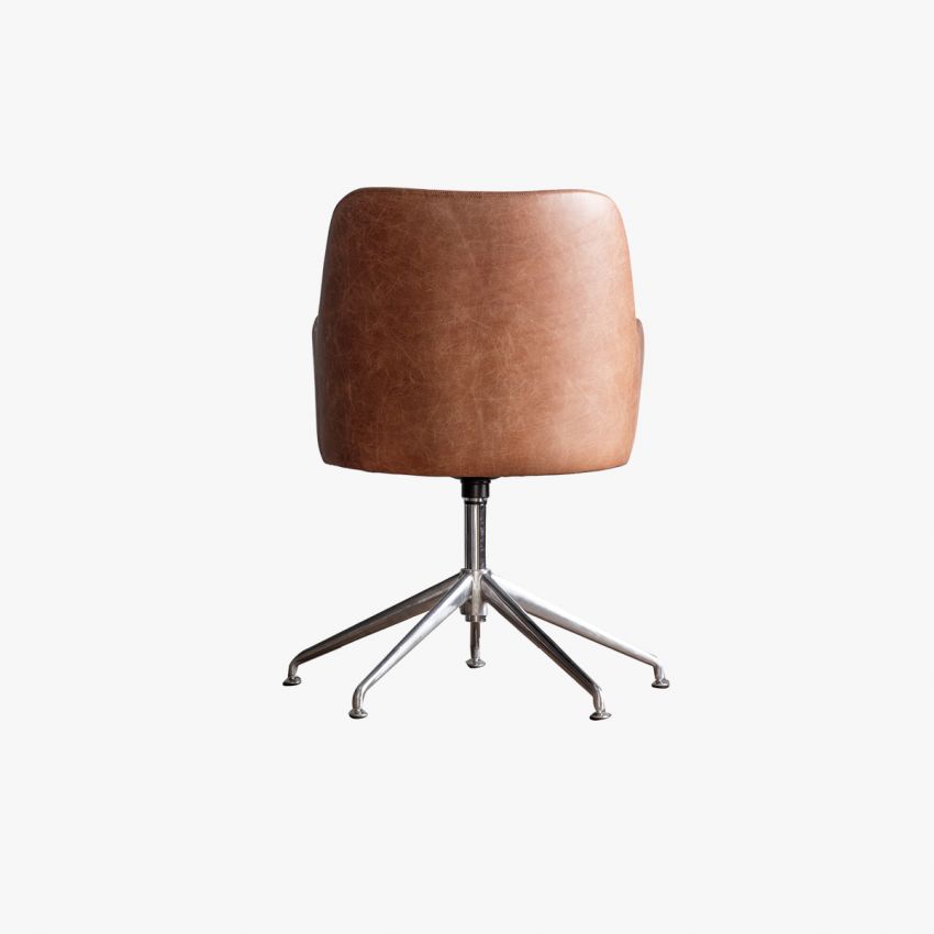Atria Brown Leather Swivel Chair