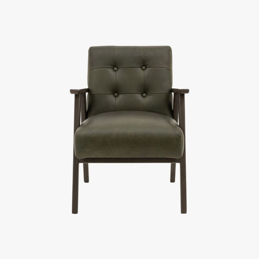 Oxbridge Heritage Green Leather Armchair