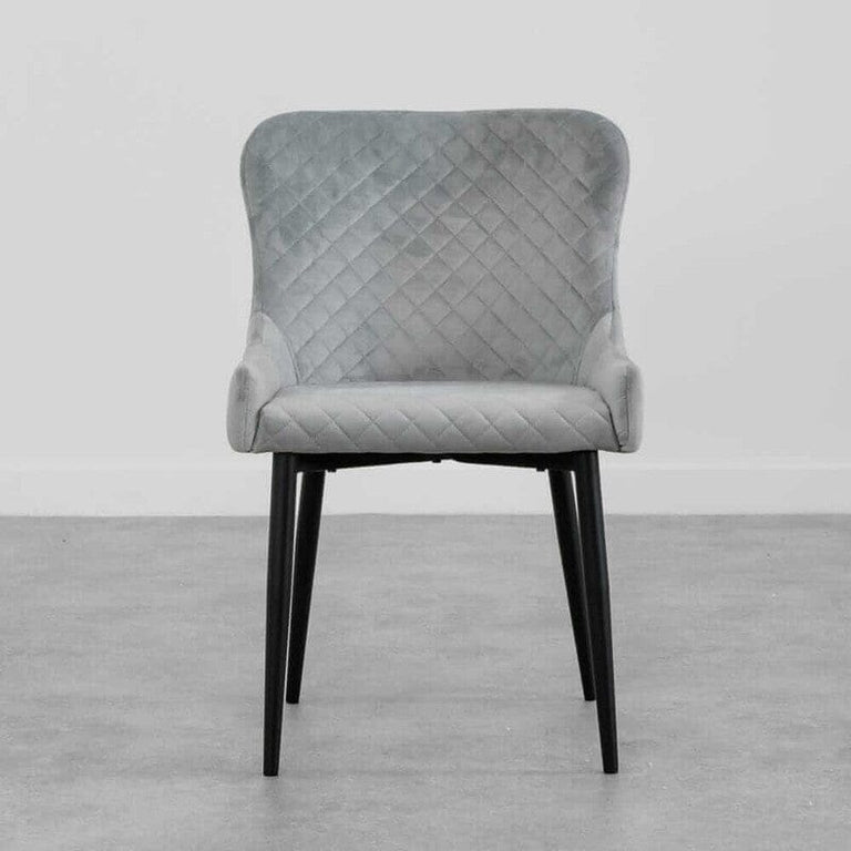 Rivington Blue Quilted Velvet Dining Chair Set Of 2