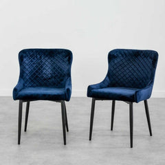 Rivington Quilted Velvet Dining Chair Set Of 2 Dining Chair Rivington 