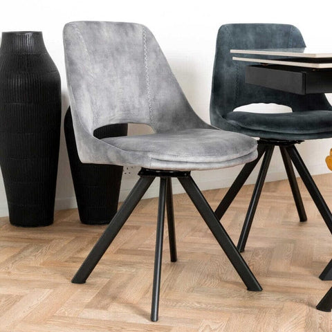 Rolo Grey Velvet Dining Chair Set Of 2