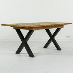 Tulsa Cross Leg Extendable Dining Table (140cm - 180cm) & Dining Bench Package Deal Tulsa 