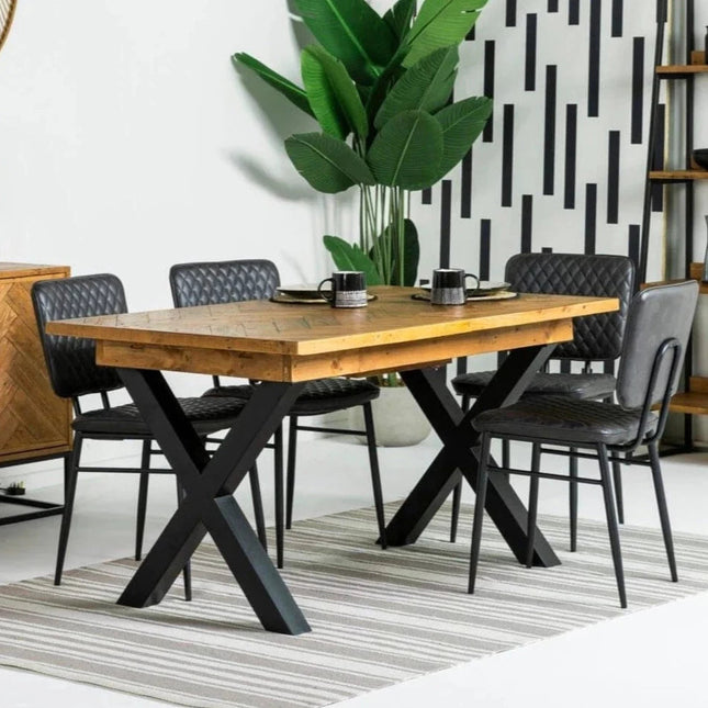 Tulsa Cross Leg Extendable Dining Table (140cm - 180cm) Extendable Dining Table Tulsa 