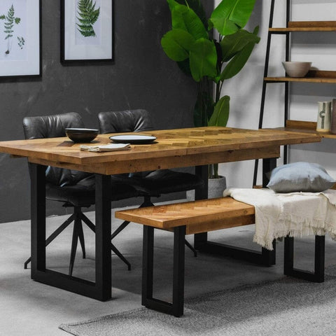 Tulsa Extendable Dining Table (140cm - 180cm) & Bench Package Deal